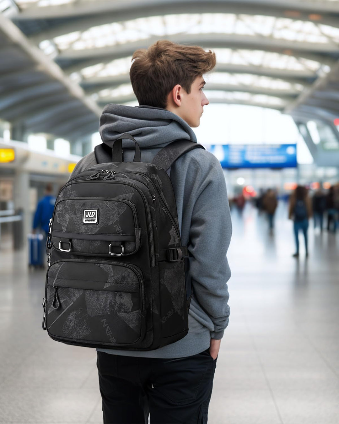 Amythe Schulrucksack Teenager Jungen, Lässiger Rucksack Schule für Jungen, Wasserdichte Daypack Modi