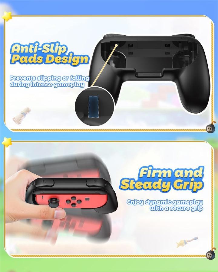FYOUNG Griffe Halterung für JoyCon Switch & Switch OLED Modell, Controller Grip für JoyCon Halter Zu