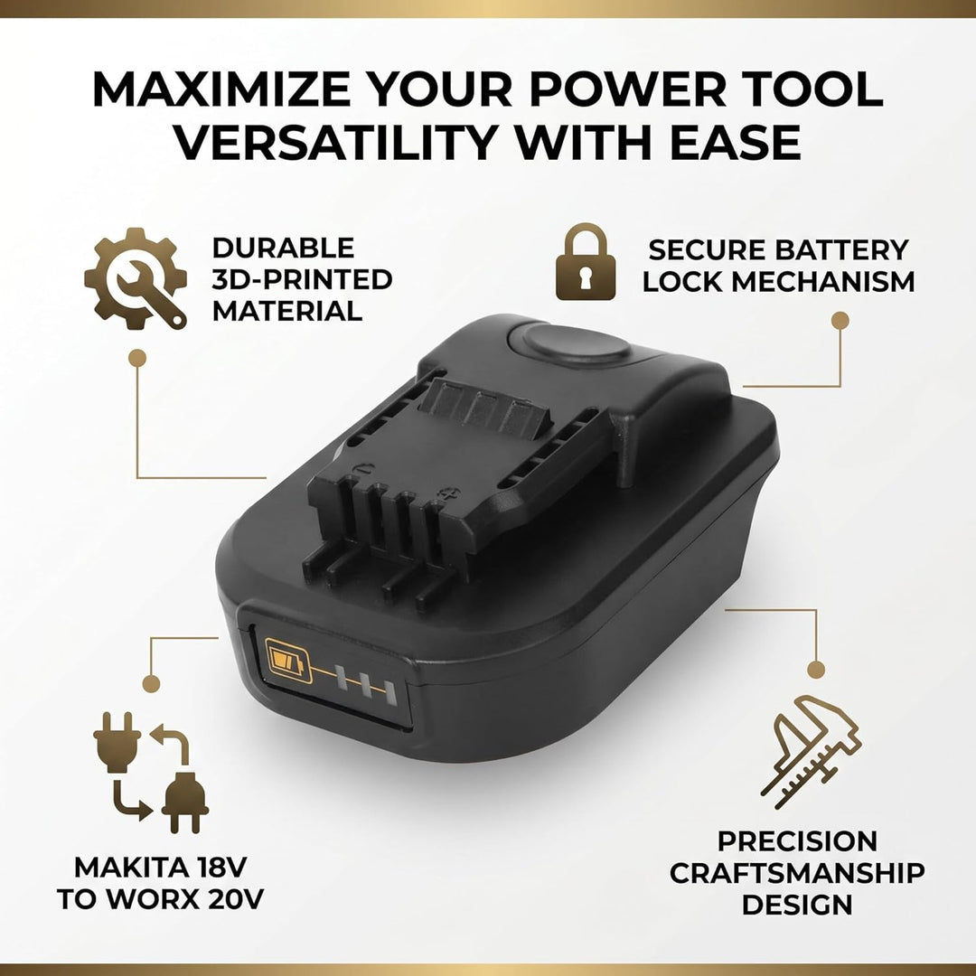 FTVOGUE Batterieadapter für Makita 18V Konvertieren für Worx 20V 4-Pin Elektrowerkzeug Zubehör