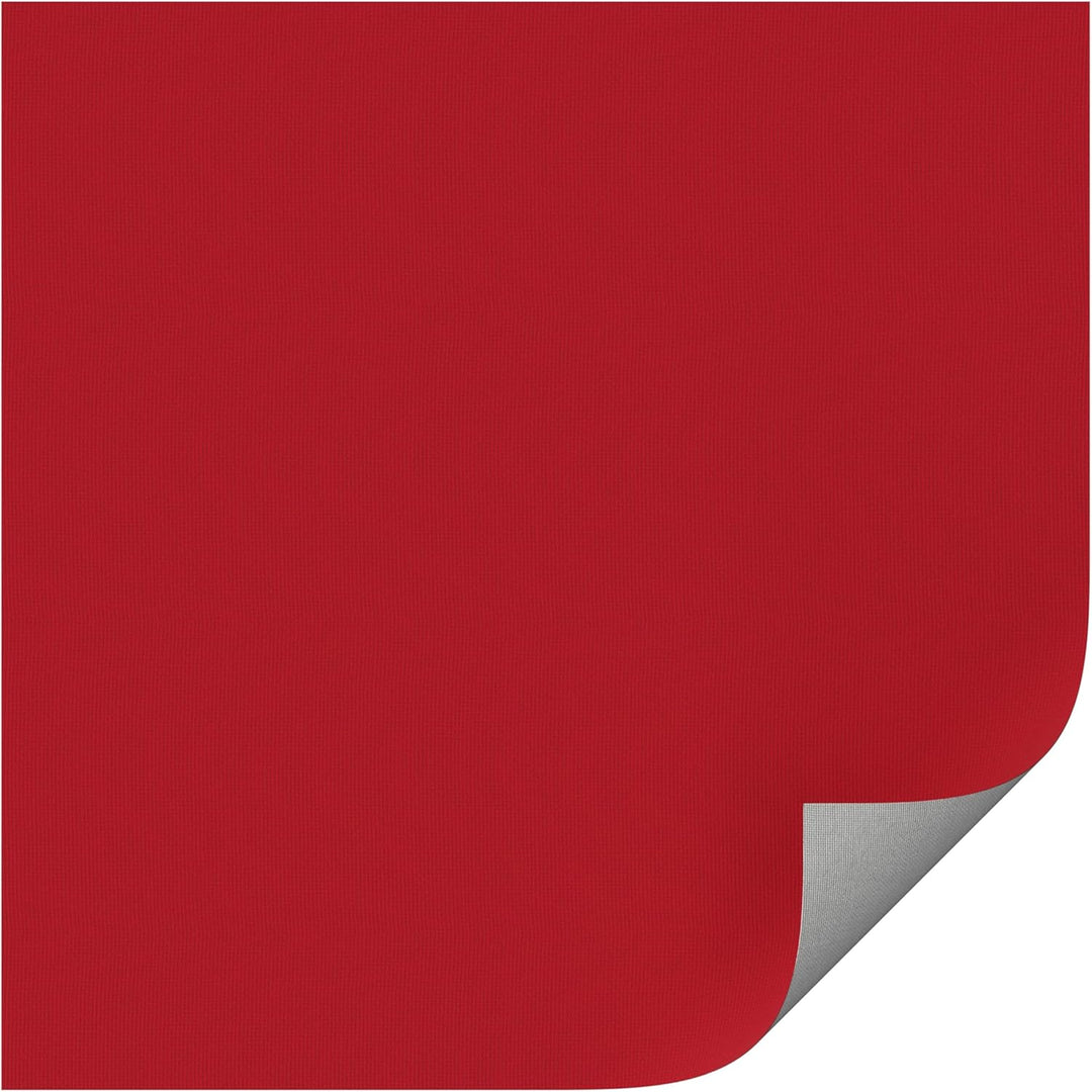 INTERDECO Verdunkelungsrollo/Thermo Rollo, Rot BxH 83,5 x 175 cm, Klemmfix Rollos ohne Bohren, Seite