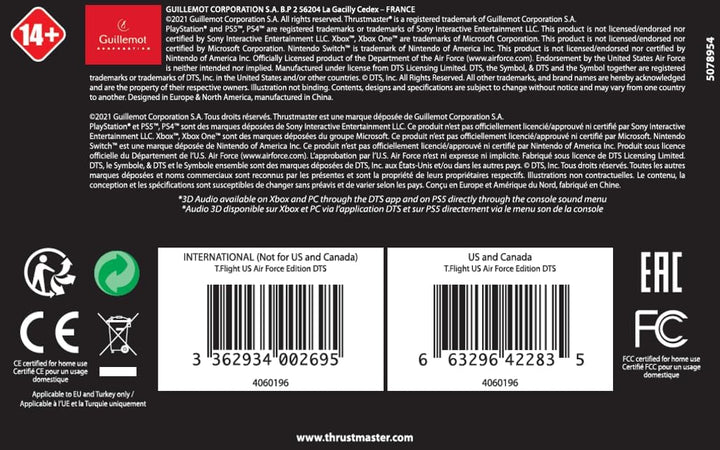 Thrustmaster T.Flight U.S. Air Force Edition-DTS Gaming-Headset für Flugsimulation - PC/Playstation/