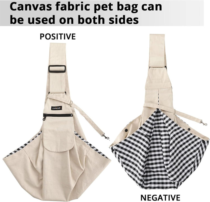 Lyneun Hundetragetasche Haustier Verstellbare Umhängetasche Transporttasche für Haustiere,Atmungsakt