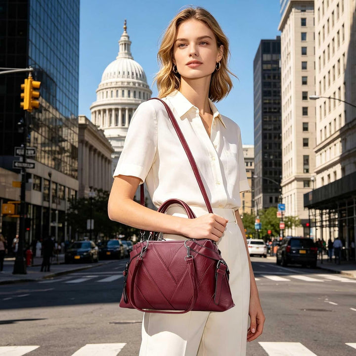 NICOLE &amp; DORIS Handtaschen für Damen Modern Henkeltasche Schultertasche Weiche PU Leder Umhängetasch