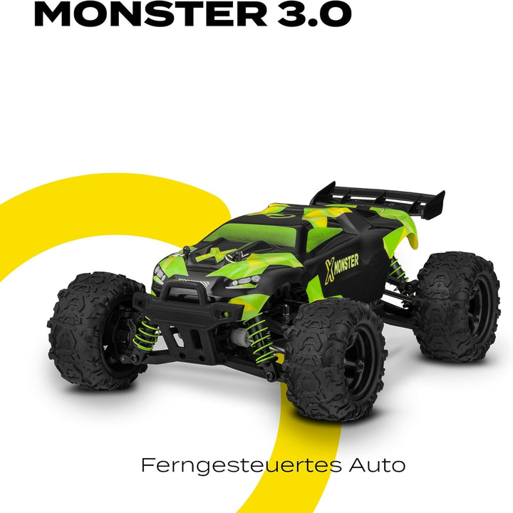 Overmax X-Monster 3.0 Truck Ferngesteuertes RC Auto 45 km/h, 1:18, 2 Akkus, Allrad, 100m Reichweite,