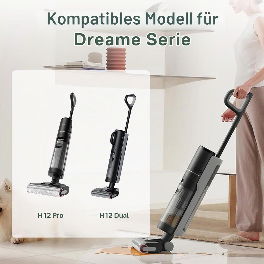 PeakLife Bürstenrolle + Filter Zubehör Nur für Dreame H12 Pro, H12 Dual, 3 Bürstenrolle, 3 Filter, 1