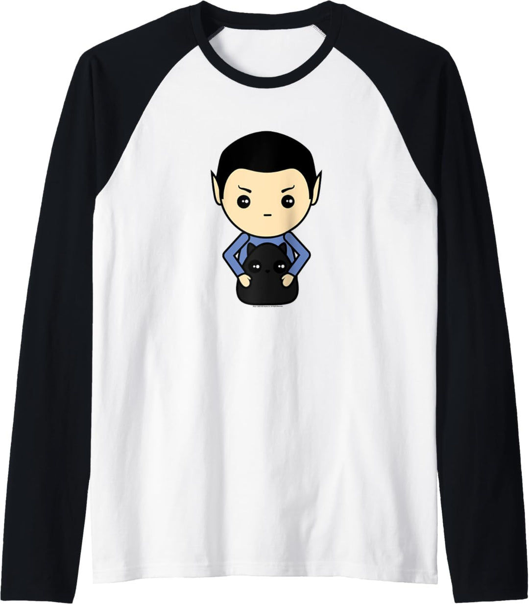Star Trek: The Original Series Spock With Cat Kawaii Raglan