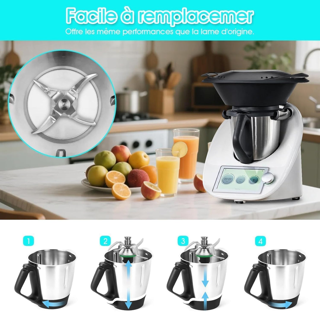 Messer für Thermomix TM5 TM6, Ersatz für Vоrwerk Thermоmix Messer TM6 TM5