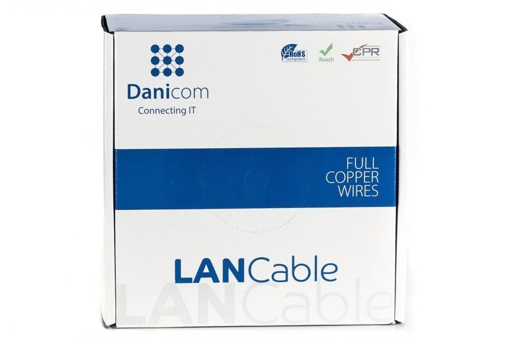 CAT5E UTP 100m Starrleiter - LSZH (Dca), POE, Ethernet, LAN, Patchkabel, Datenkabel, RJ45 - für Serv