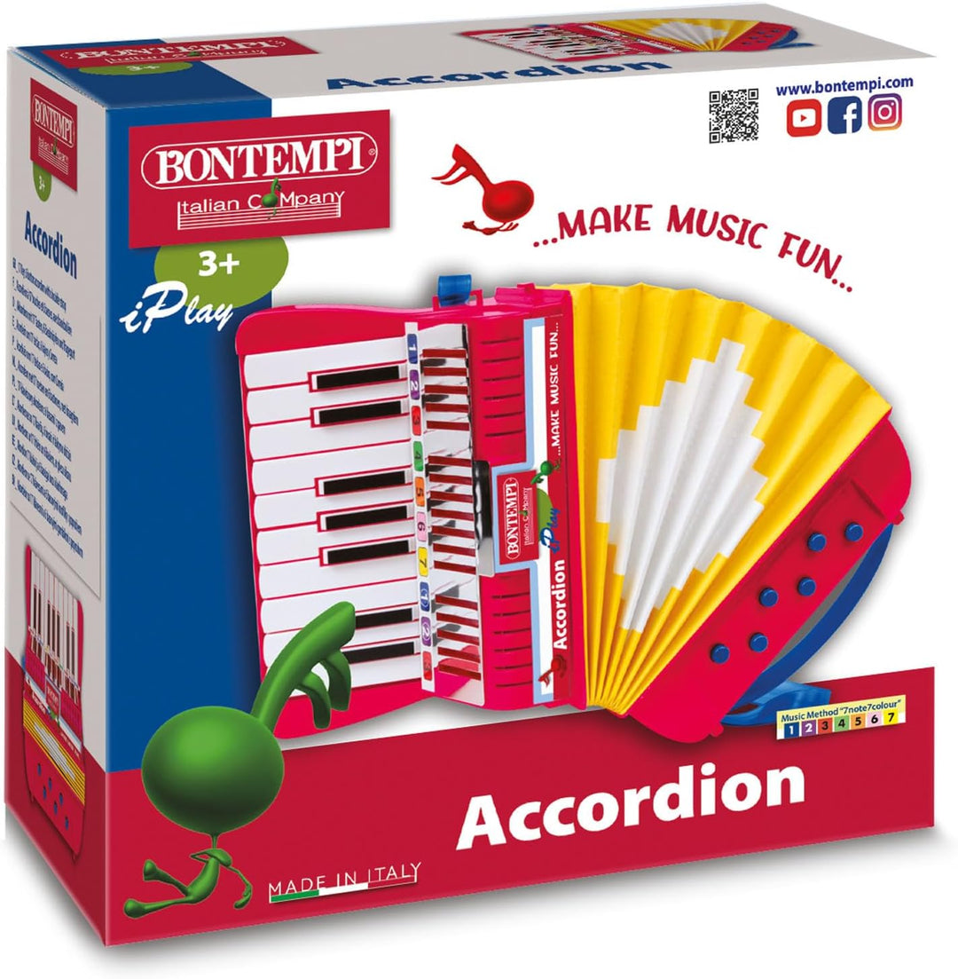 Bontempi 33 1780 Akkordeon mit 17 Tasten (C-E) und Halbtönen. 6 Bässe. Tragegurt Wird mitgeliefert.