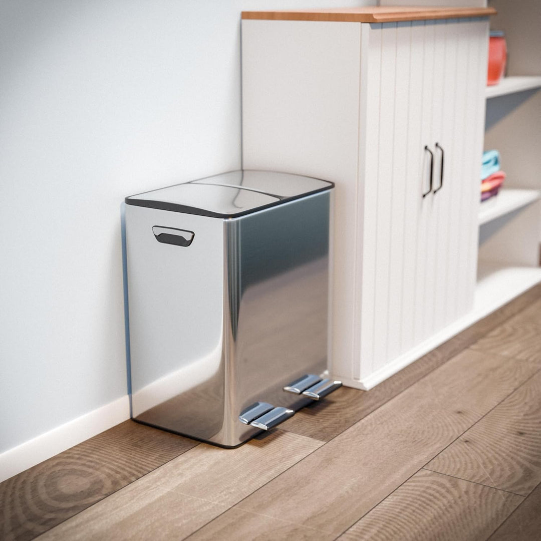 Amig - Doppelte Recycling-Mülleimer mit Pedalen Mod. RECIK EVO 40 L - 2 separate Behälter mit je 20