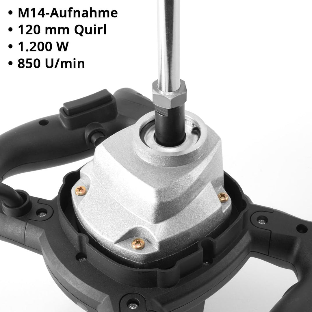 STAHLWERK Rührwerk RW-1200 ST mit 1.200 W und 850 U/min elektrischer Mörtelrührer | Mörtelmischer |