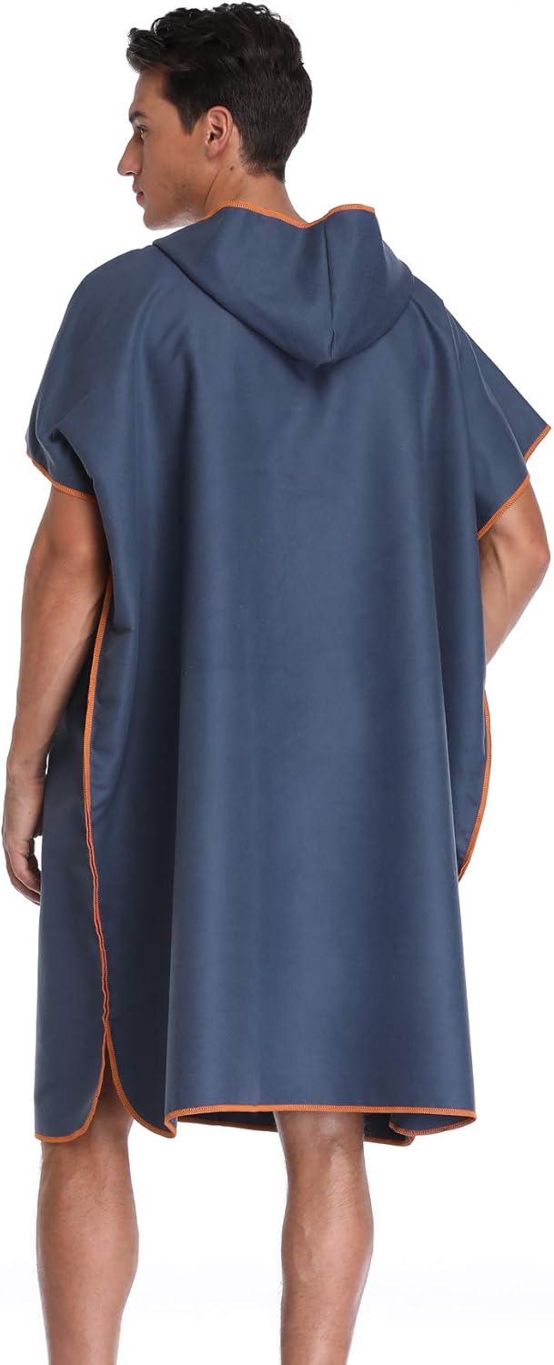 FLYILY Microfaser Surf Poncho Handtuch mit Kapuze Bademantel zum Schwimmen und Strand wechseln Einhe