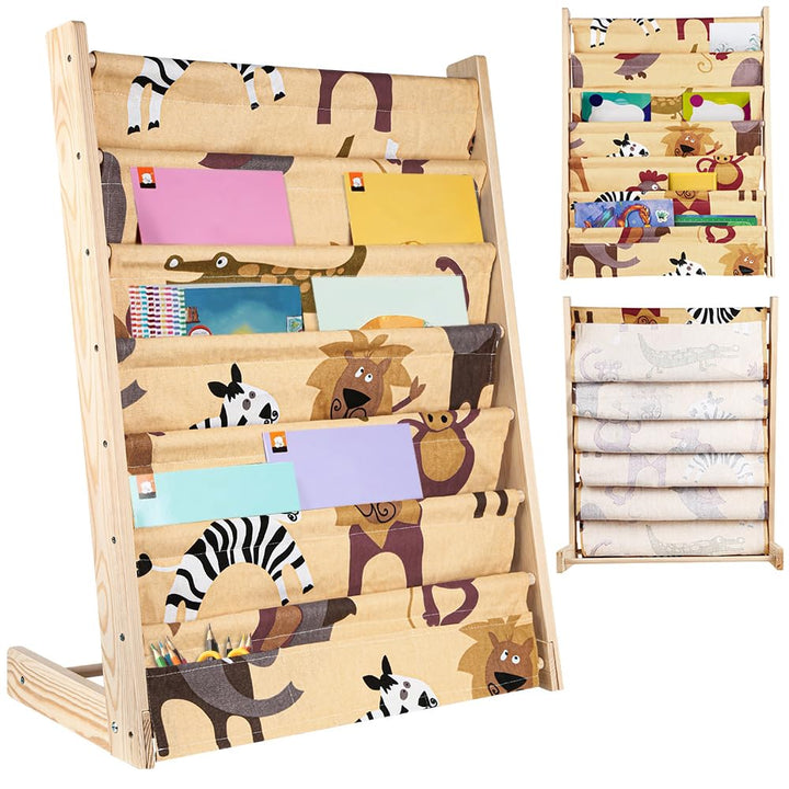 Bücherregal für Kinder, Bücherregal mit 7 Ebenen, Schulbedarf für Kinderzimmer, Kindertagesstätte, K