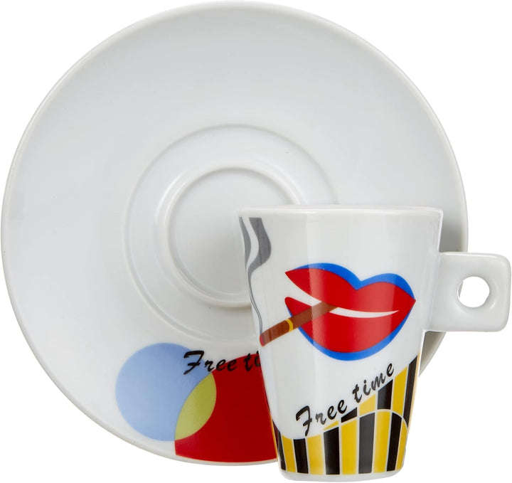 Zeller, Porzellan, Espressotassen Set 12-teilig Faces, Dekor, Weiss, Weiss