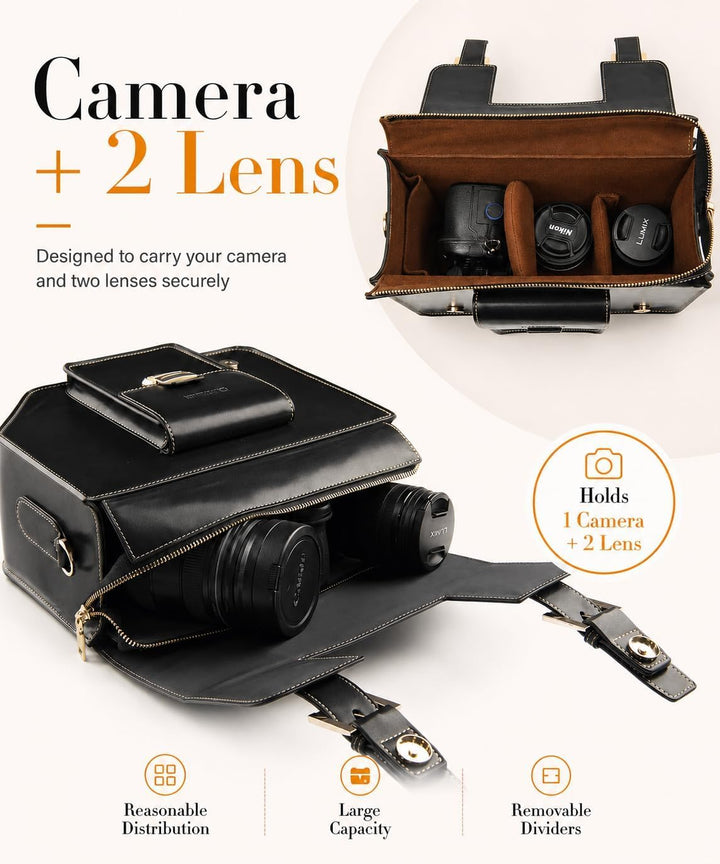Cwatcun Kameratasche Kamera Umhängetasche Kompaktkamera Tasche Wasserdicht Retro Kompatibel für Cano