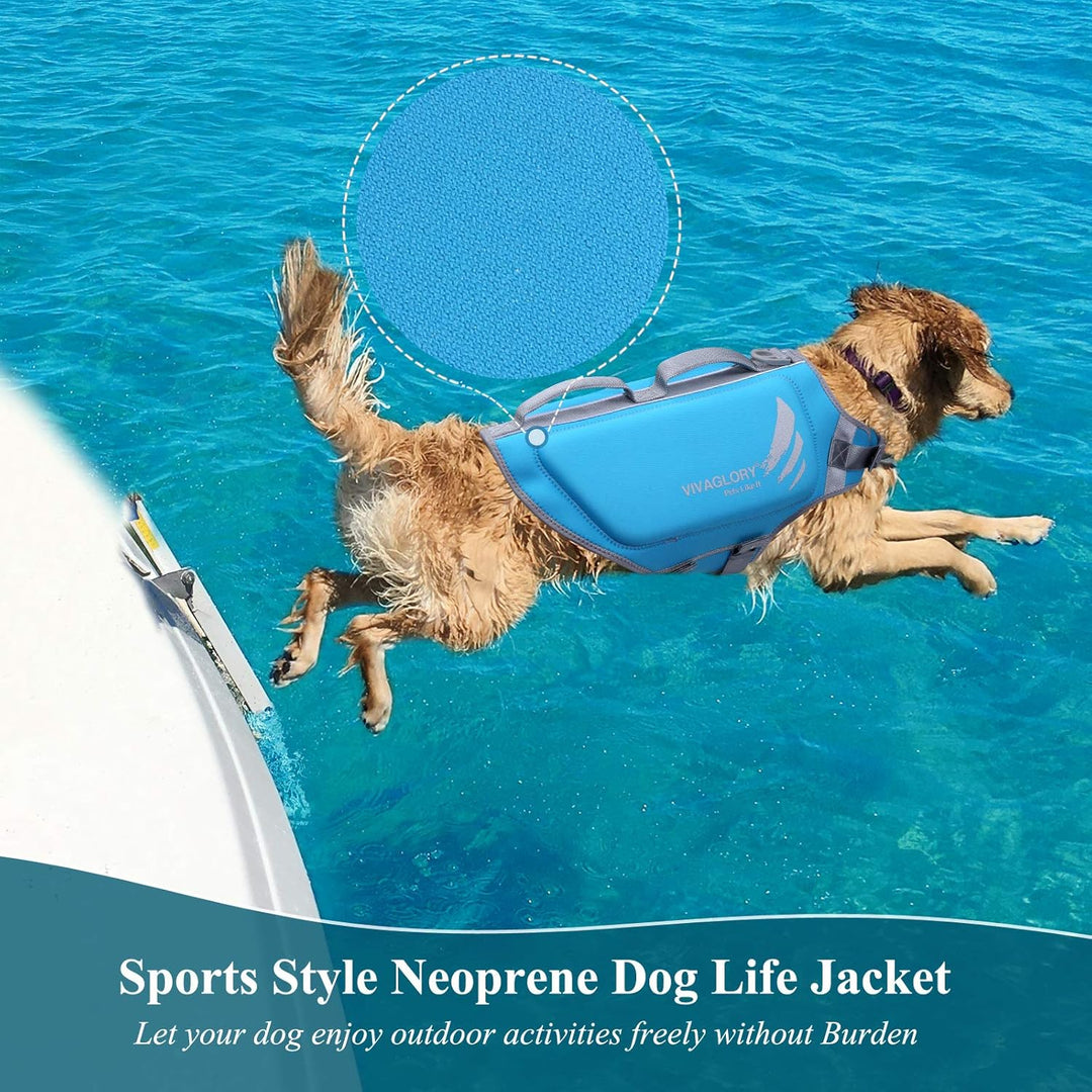 VIVAGLORY High Buoyancy Schwimmweste Hund, Rettungsweste, Hundeschwimmweste für Bootfahren, Schwimmh