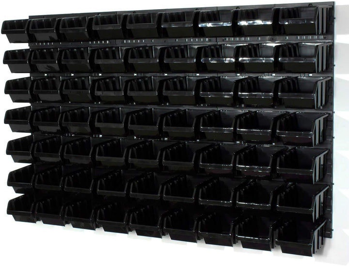 69 tlg. Wandregal Regal InBox Gr.3 schwarz Werkstatt Lochwand Wandplatte + Organizer Schwarz +, Schw