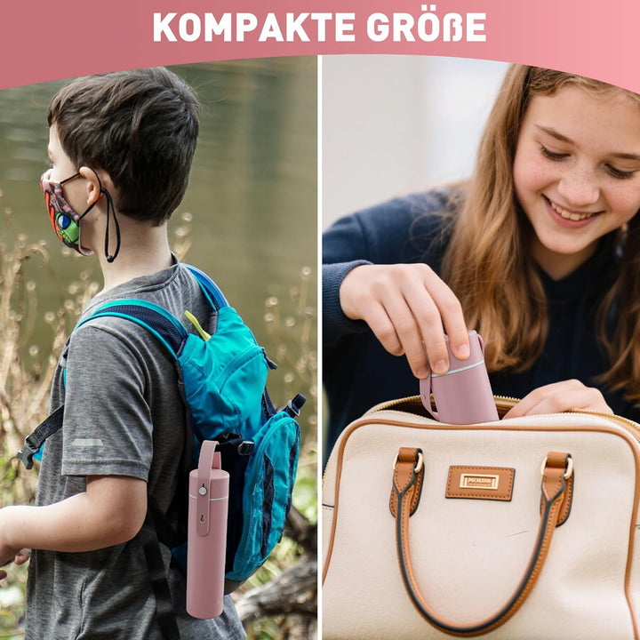 Exllena Trinkflasche Klein 300ml mit Verstellbarer Silikon-Griff – Mini Thermosflasche mit Edelstahl