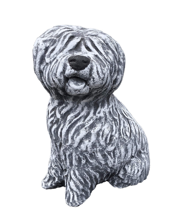 stoneandstyle Steinfigur Bobtail Hund, Frostfest bis -30°C, massiver Steinguss