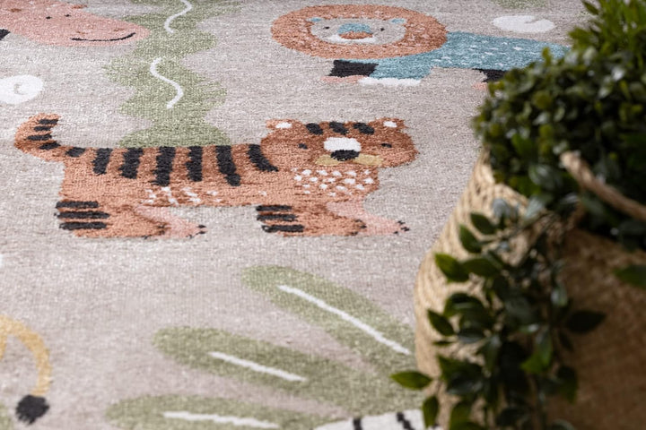 Teppich Fun Africa Kinderteppich für Babyzimmer, Spielteppiche, Kinderzimmer, Moderne, Tiere, Afrika