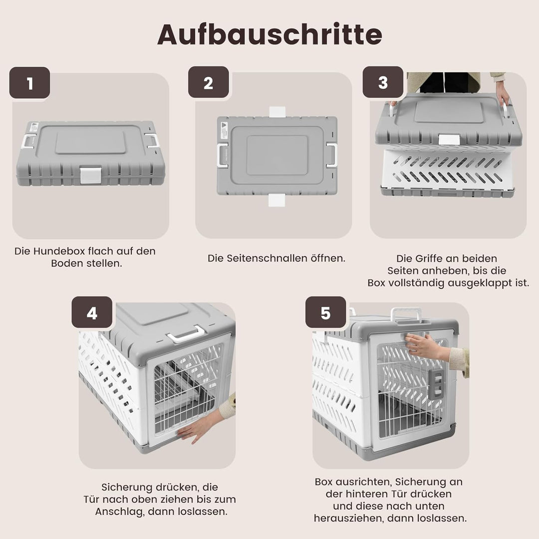 Gardner Pet faltbare Hundebox für grosse Hunde, Hundetransportbox, Montage ohne Werkzeug, Reisebox f