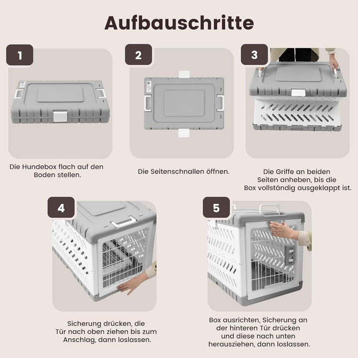 Gardner Pet faltbare Hundebox für grosse Hunde, Hundetransportbox, Montage ohne Werkzeug, Reisebox f