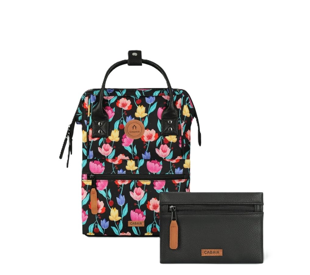 Cabaïa - Unisex - Rucksack - Adventurer - Genoa - Small S Black Graphic Flower, S Black Graphic Flow