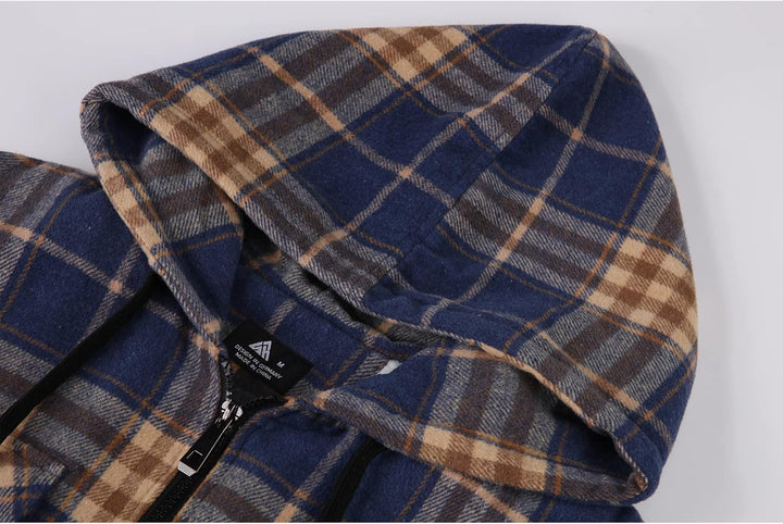 SwissWell Herren Hemdjacke Verdicken Kariertes mit Zipper Flanelljacke Plüschfutter Freizeit Gefütte