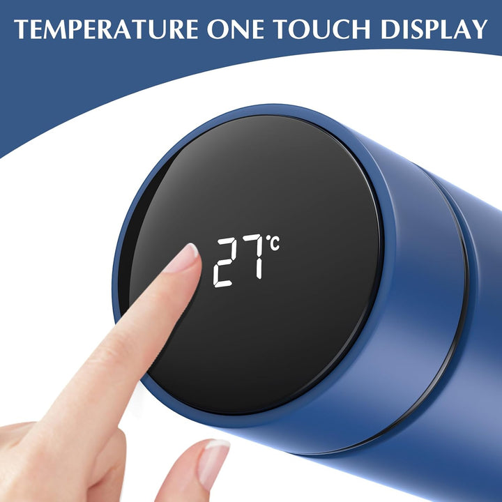 Homealexa 500ml Thermosflasche, Vakuum Isolierbecher Trinkflasche aus 304 Edelstahl, LED-Touchscreen