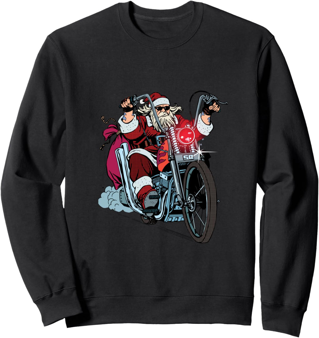 Weihnachtsmann Biker Motorrad Weihnachten T-Shirt Sweatshirt