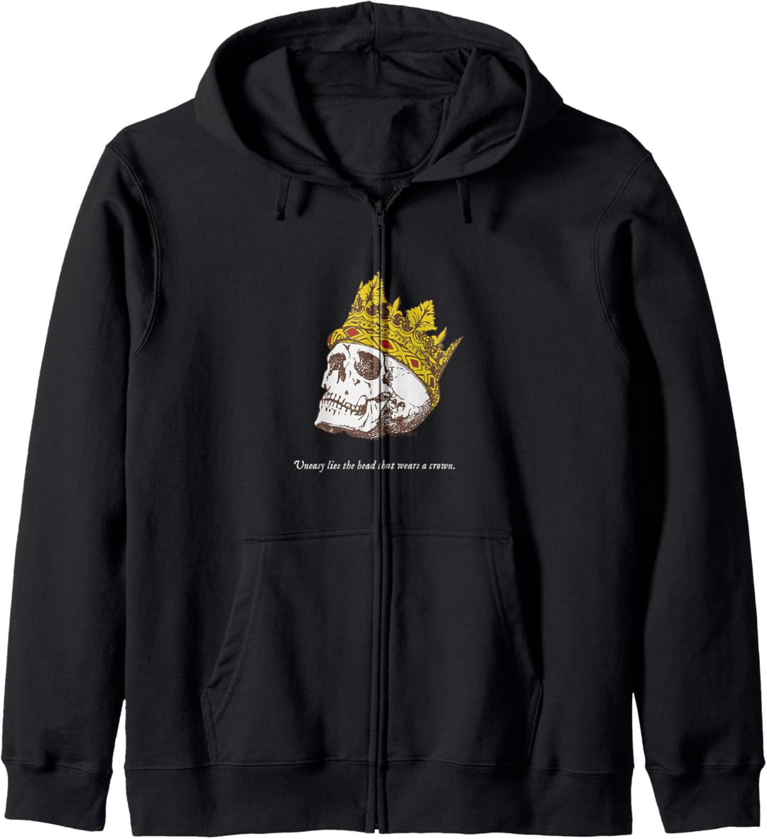 Totenkopf Schädel Krone Goth Grunge Literatur Vintage Retro Kapuzenjacke