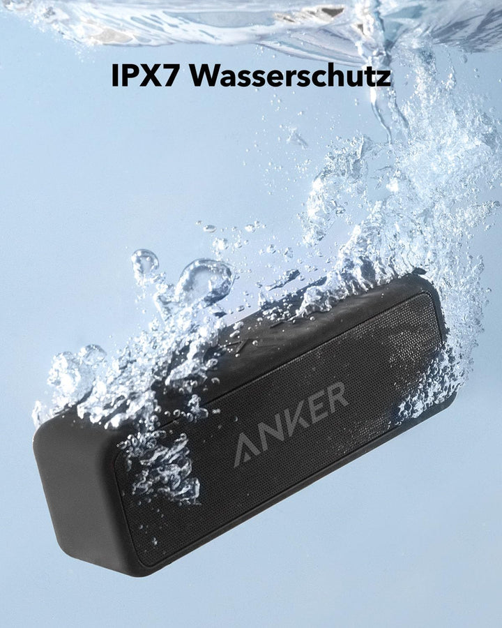 Anker SoundCore 2 Bluetooth Lautsprecher, Fantastischer Sound, Enormer Bass mit Dualen Bass-Treibern