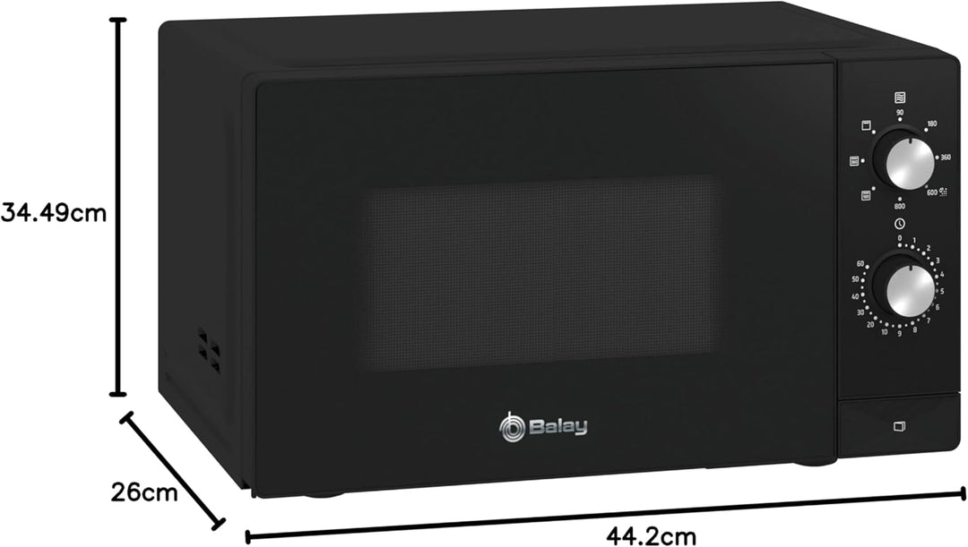BALAY, 3WG3112X2, Mikrowelle, mechanisch, freie Installation, Grill, 20 l, Aqualisis, Ap. Seite link
