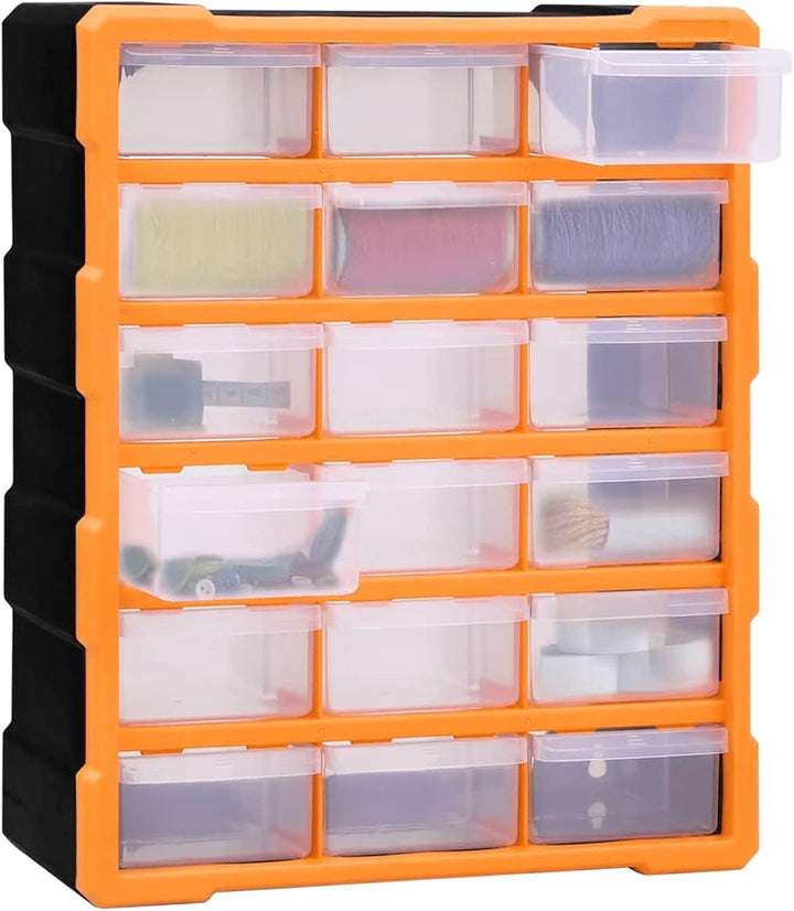 Homgoday Multi-Schubladen-Organizer 18 Schubladen Sortierkasten Sortimentskoffer Sortimentsbox Klein