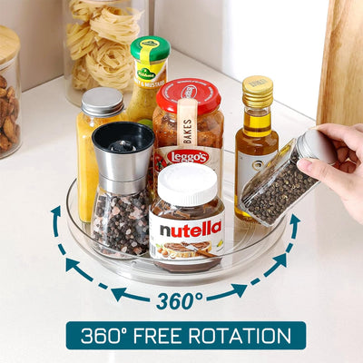 JESIFFY 2 Stück Lazy Susan drehteller Organizer Kühlschrank 27cm+23,5cm, drehplatte kühlschrank Rond
