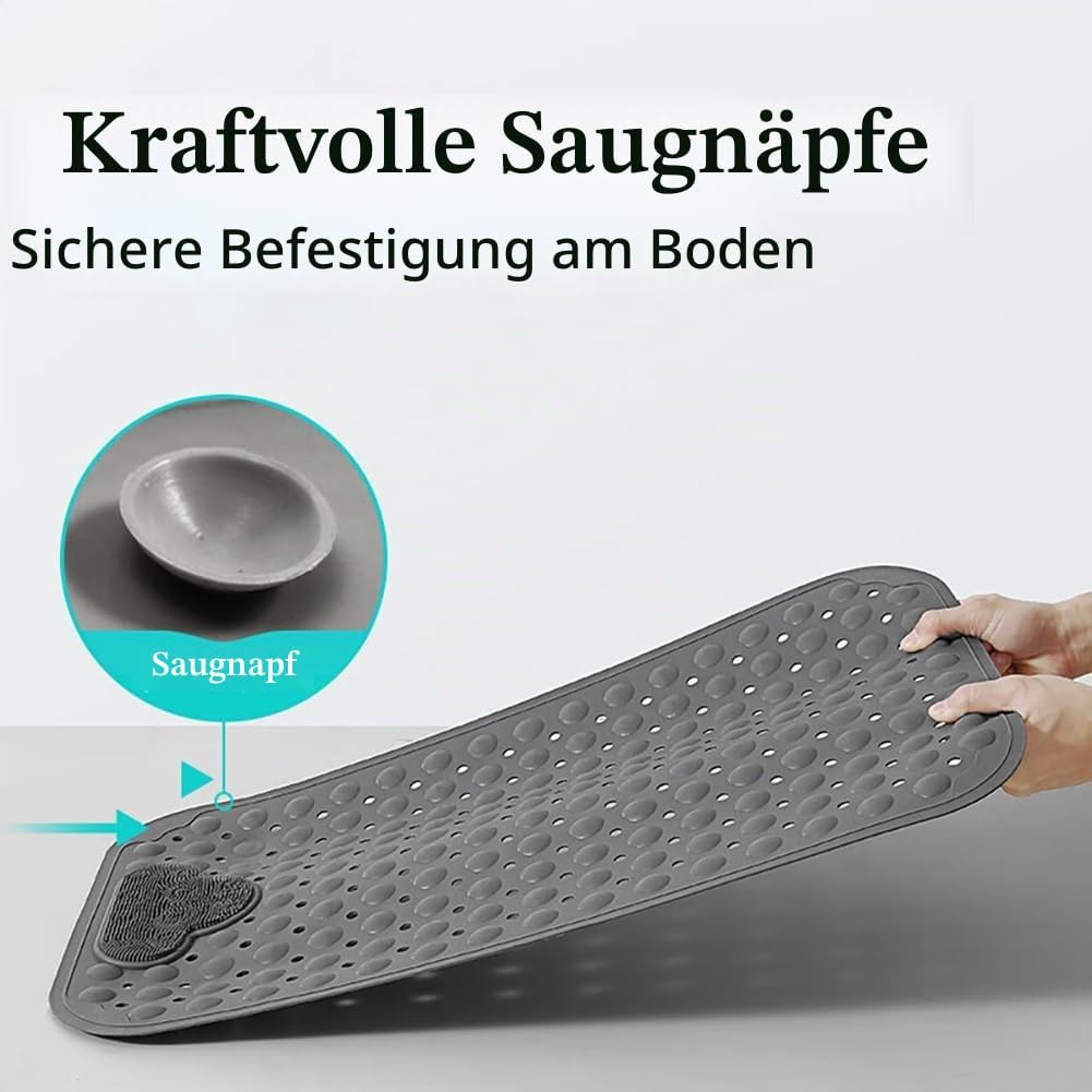 Duschmatte rutschfest 90x60cm,Antirutschmatte Dusche mit Ablauflöchern,Duscheinlage rutschfest mit S