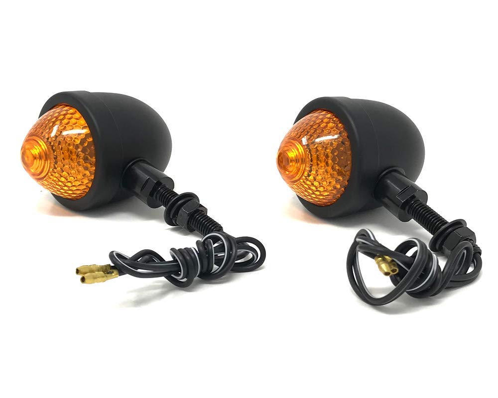 Alchemy Parts Signale Turn Blinker Motorrad Retro Klassiker Custombikes Trikes - Schwarz Metall
