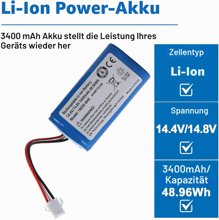 OPAHUTER 3400mAh Li-ion akku, Kompatibel mit AIRROBO P20 Home Cleaner Heimroboter Austausch Der Batt