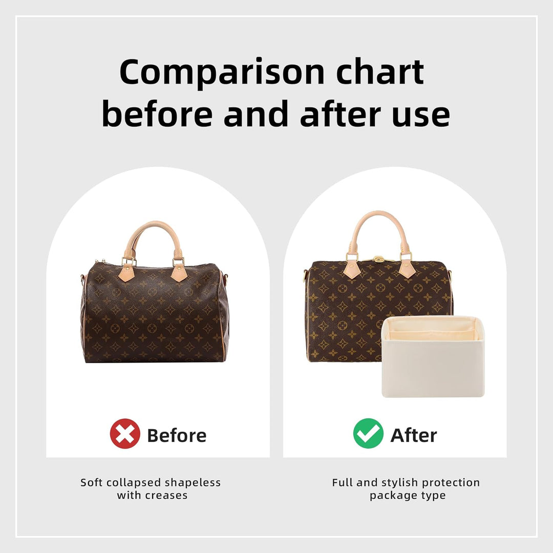 DGAZ Handtasche Tasche Organizer, Seide Innentaschen für LV Speedy Nano/20/25/30/35/40/45 Tasche, Le
