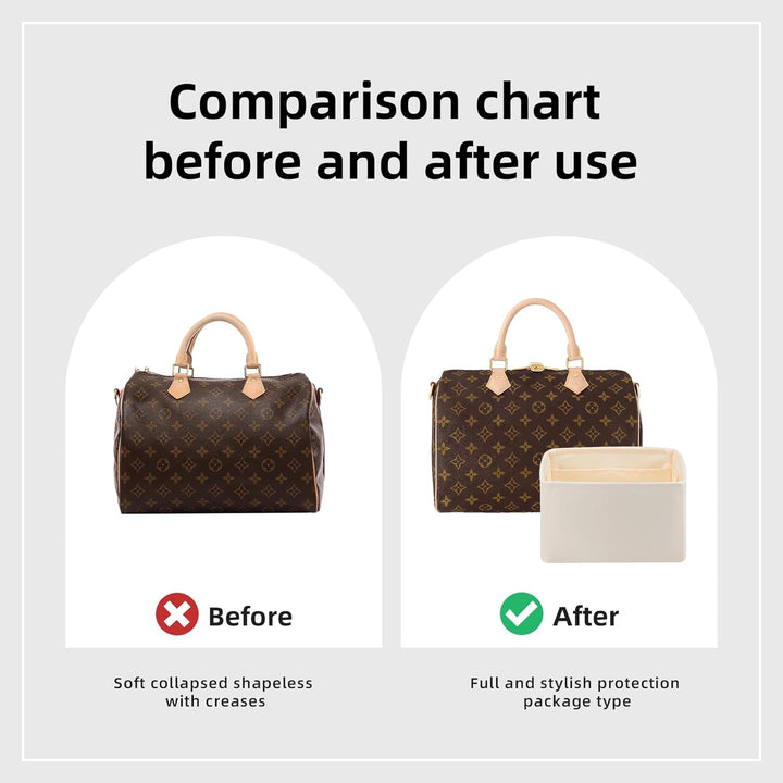 DGAZ Handtasche Tasche Organizer, Seide Innentaschen für LV Speedy Nano/20/25/30/35/40/45 Tasche, Le