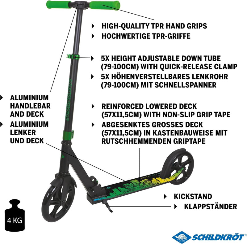 Schildkröt Unisex – Erwachsene Street Artist 2.0 Kickscooter Einheitsgrösse Street Artist 2.0. Green