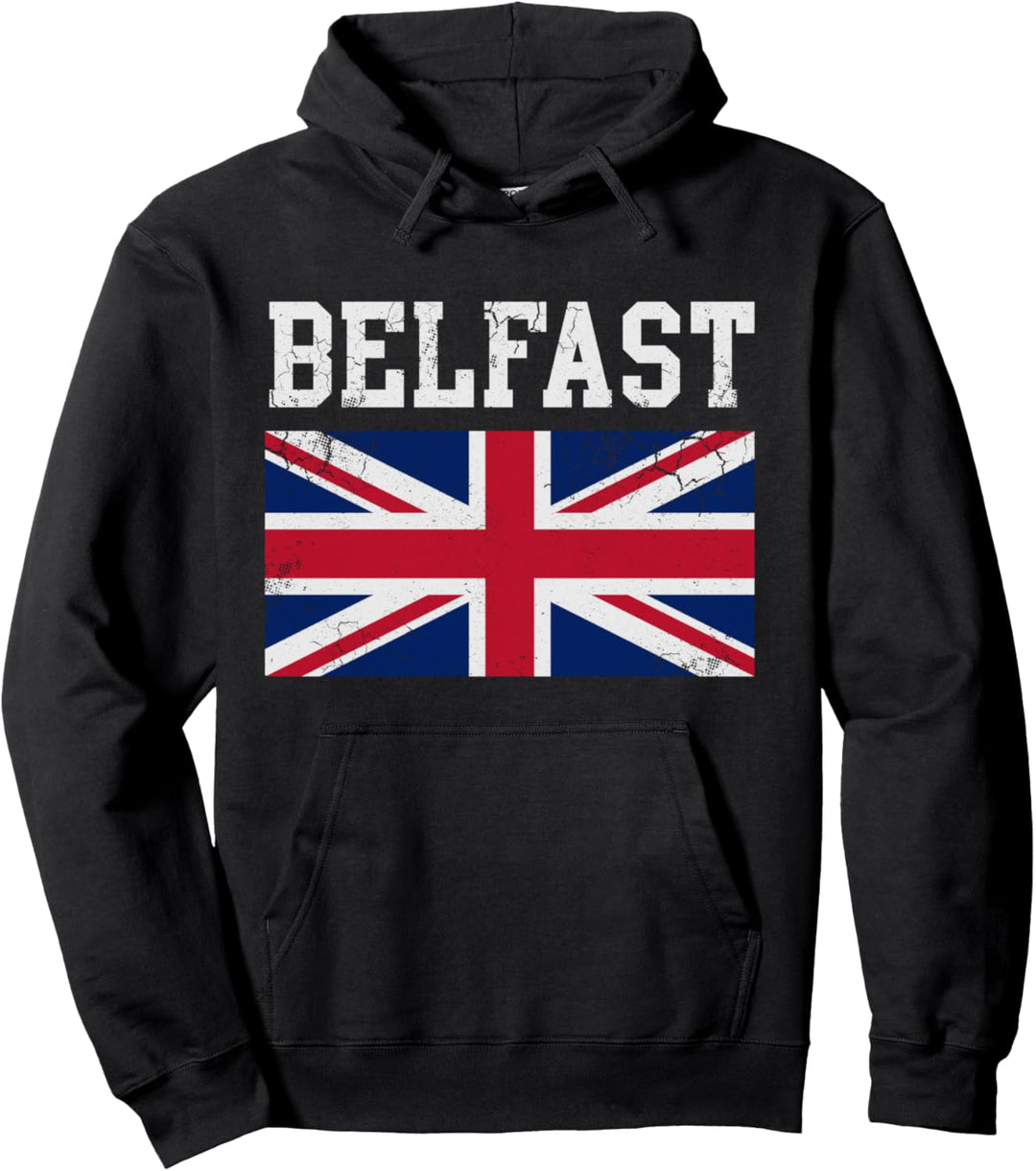 Belfast Flagge Grossbritannien Flagge Union Jack Pullover Hoodie