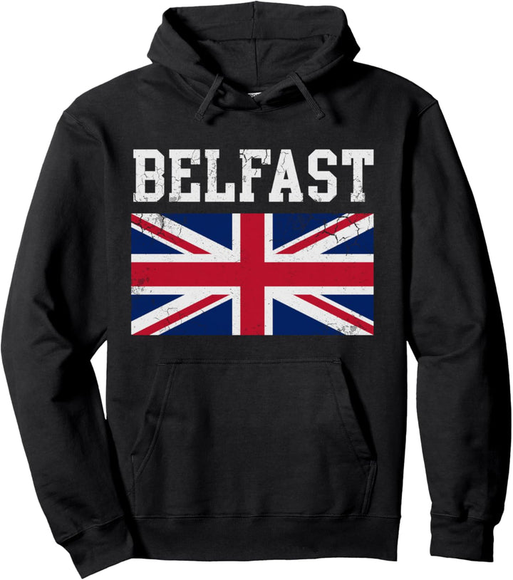 Belfast Flagge Grossbritannien Flagge Union Jack Pullover Hoodie