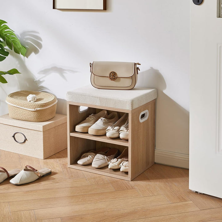 YMYNY Schuhbank mit Sitzfläche, Schuhschrank mit sitzbank, Schuhregal Klein mit Sitzbank, Sitzbank m