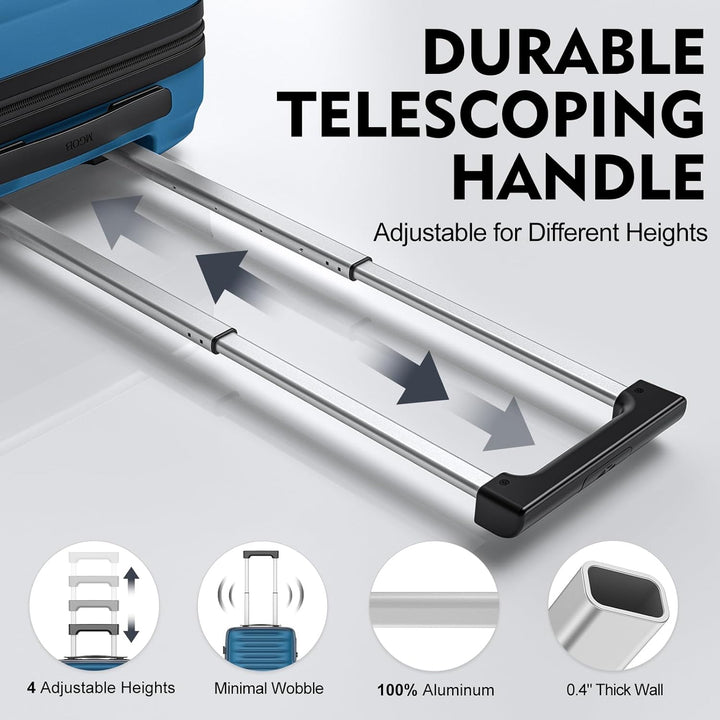 MGOB Koffer Handgepäck Hartschalen Trolley Polycarbonat Leicht Reisekoffer mit TSA-Schloss, 55x36x21