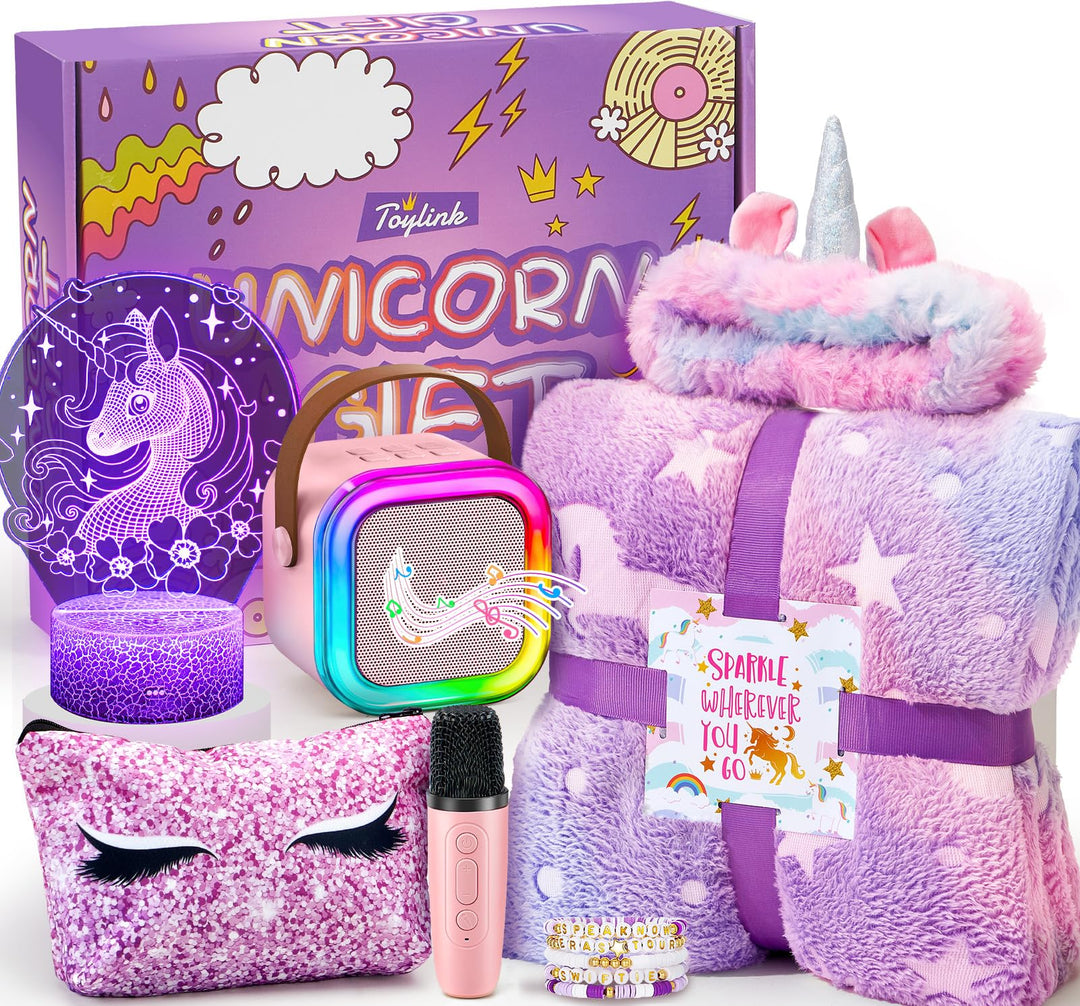 Einhorn Geschenke für Mädchen 6 7 8 9 10 Jahren Karaoke Maschine Kinder Mikrofon mit Lautsprecher Le