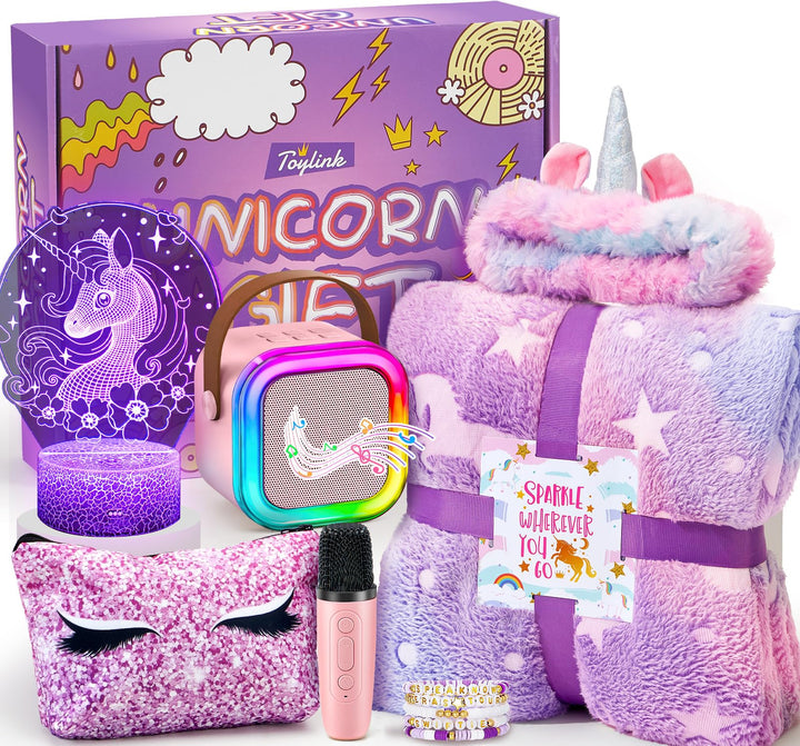 Einhorn Geschenke für Mädchen 6 7 8 9 10 Jahren Karaoke Maschine Kinder Mikrofon mit Lautsprecher Le
