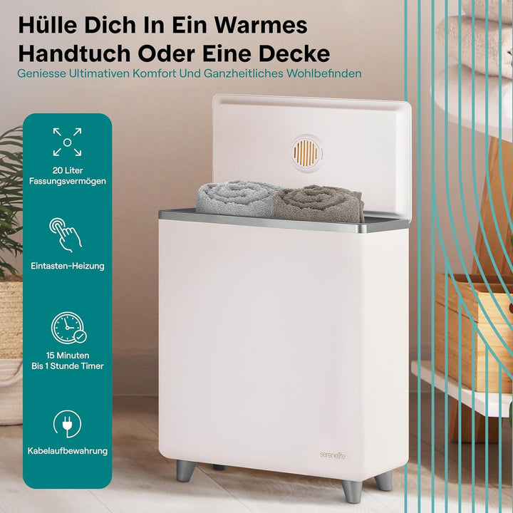SereneLife Handtuchtrockner Elektrisch SIlber – 50kg Kapazität, Energiesparend &amp; Sicher, Towel Warme