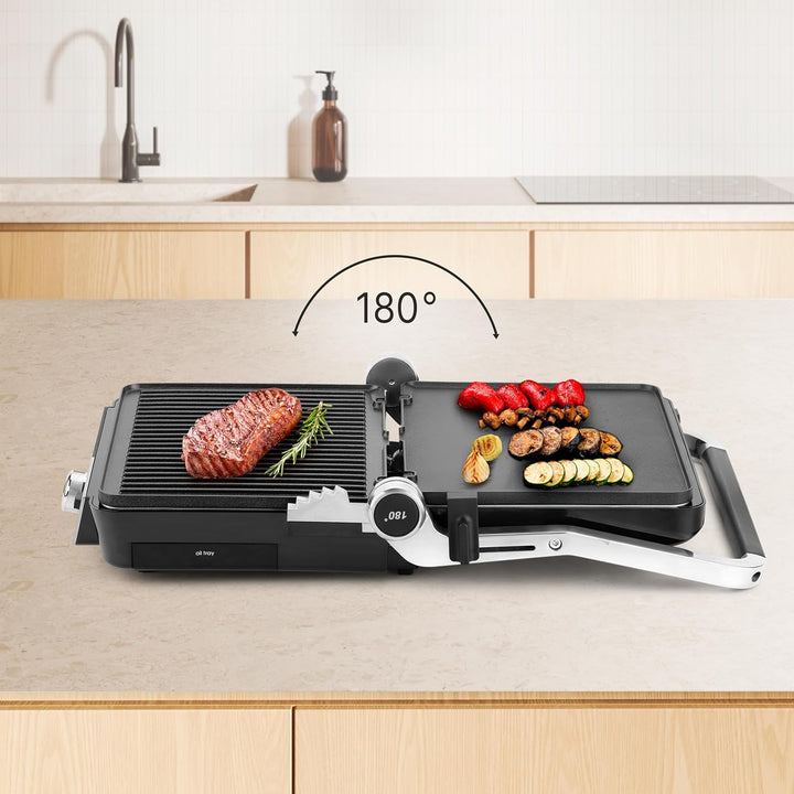 Ufesa Elektrogrill K2 2000W – Sandwichmaker, Elektrische Kochplatte und Grill, 180º Öffnung, LED-Anz