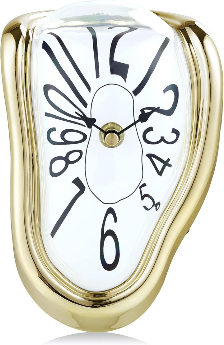 Lafocuse Lautlos Salvador Dali Uhr Gold, Geschmolzene Uhr Ohne Tickgeräusche, Tischuhren Modern Schm